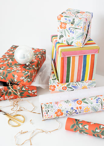 holiday packages and wrapping paper