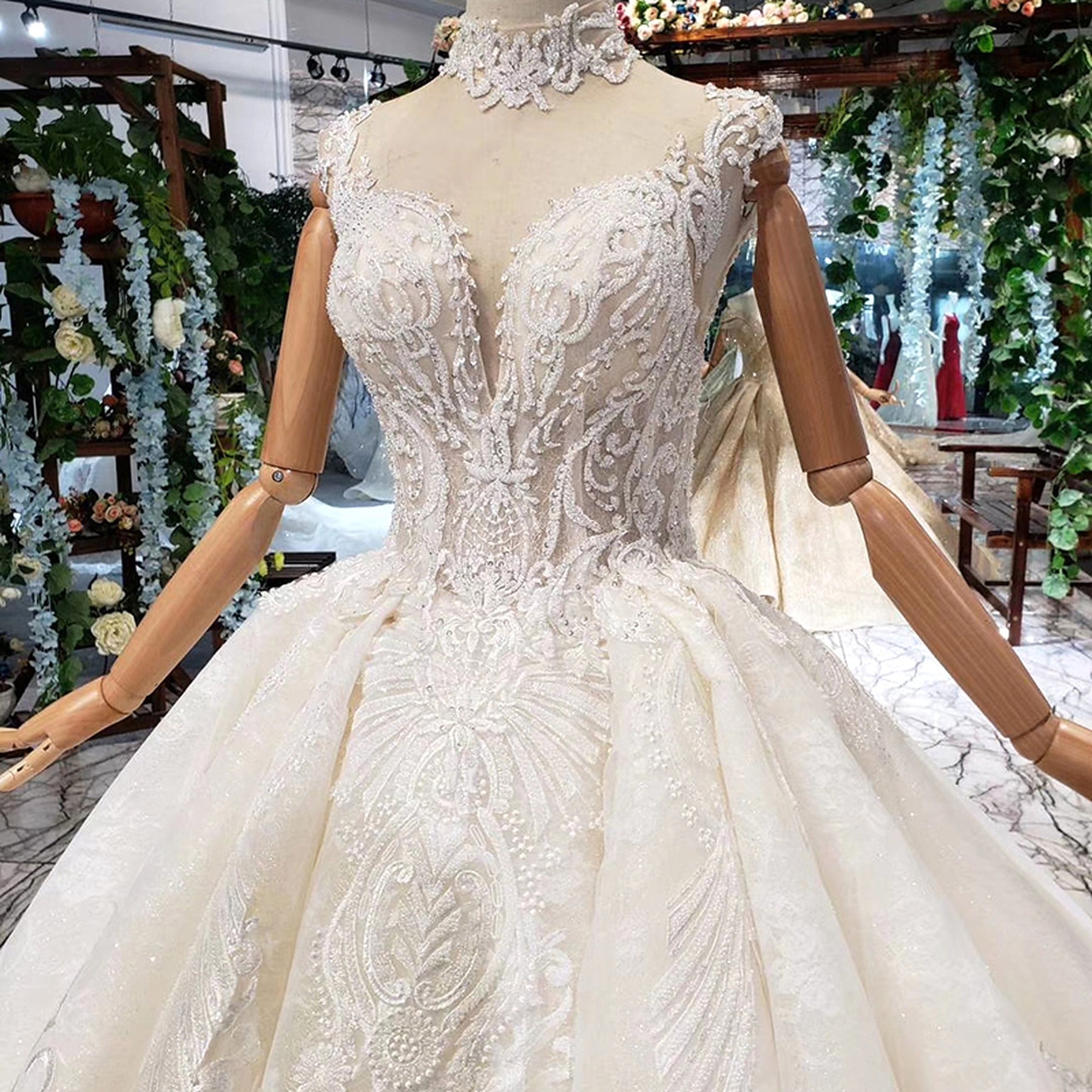 VB Beaded Modern Ball Gown Wedding Dress – Versatile Bridals