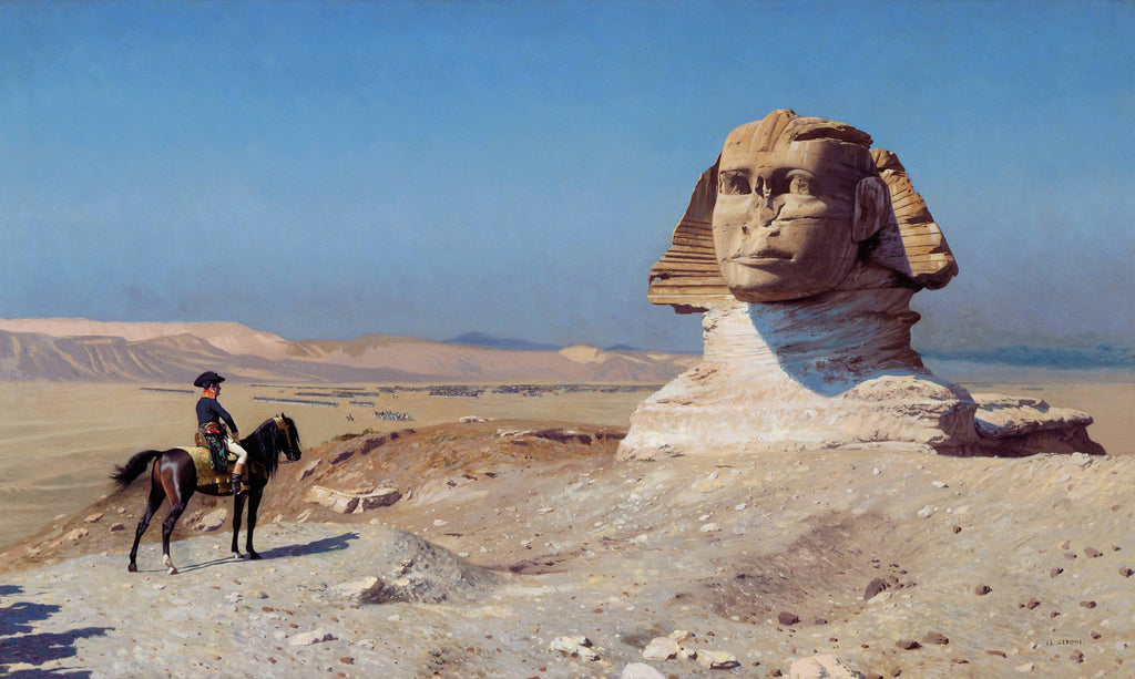 Napoleón Bonaparte frente a la Gran Esfinge de Giza