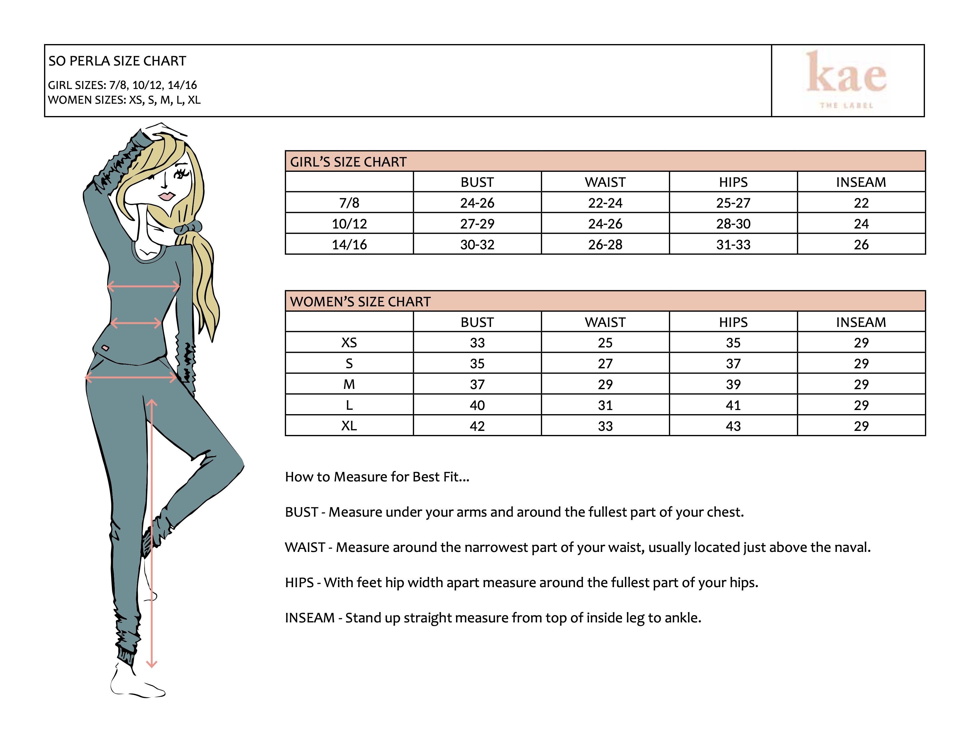 Kae the Label Size Chart