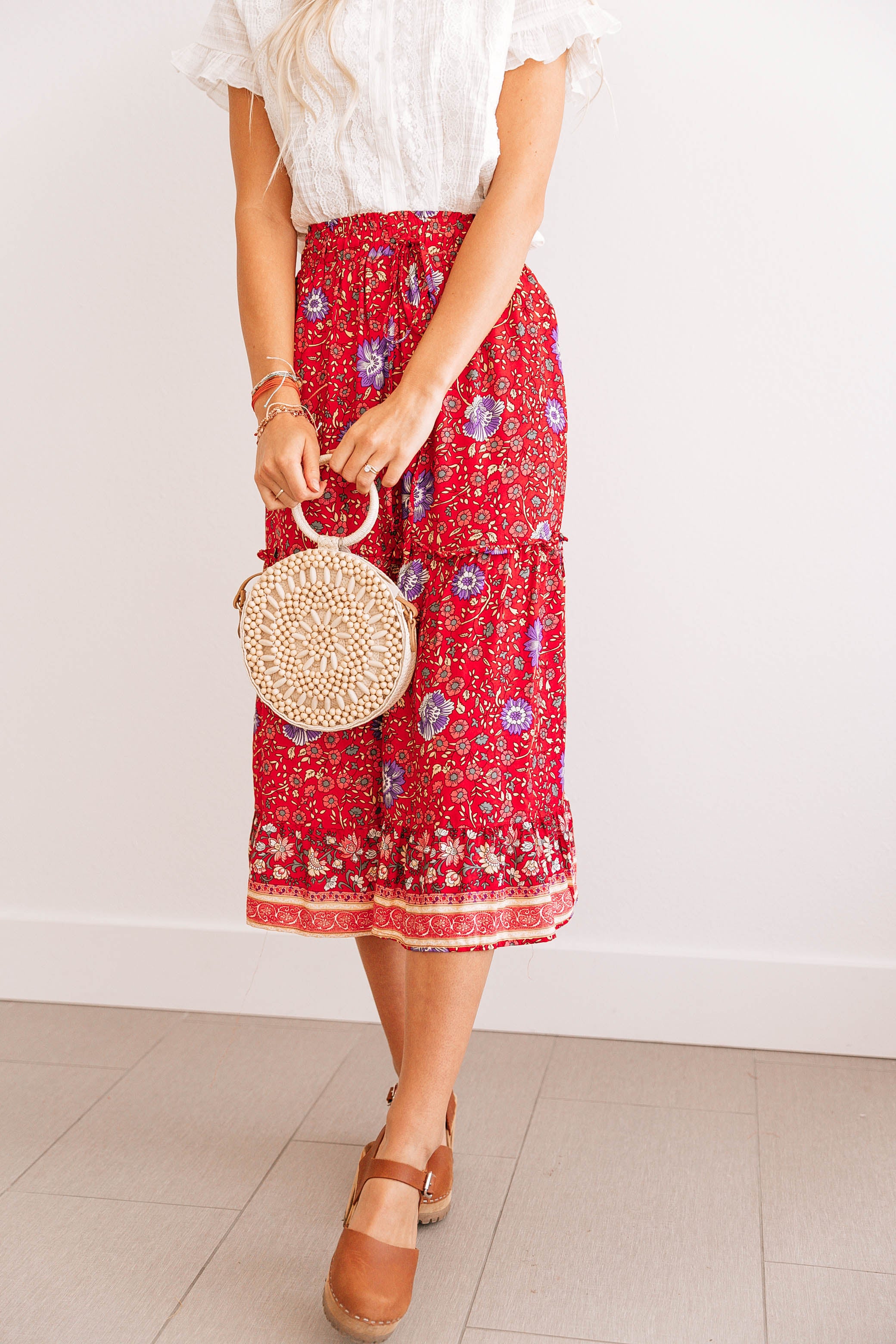 Boho Floral Midi Skirt Kae The Label 9440