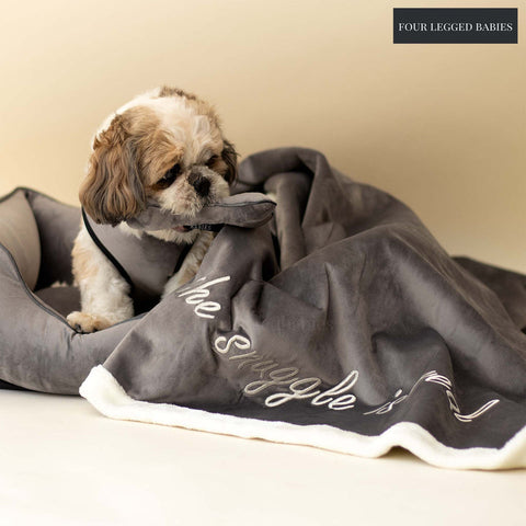 Grey luxurious dog blanket