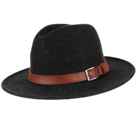 Center Dent Brown belt Felt Hat (7 Available Colors)