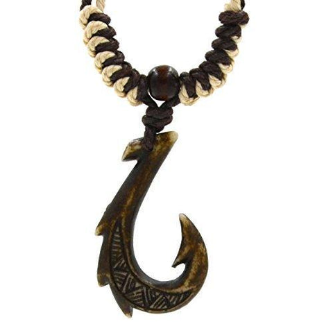 Traditional Hawaiian Fishhook Wood Necklace