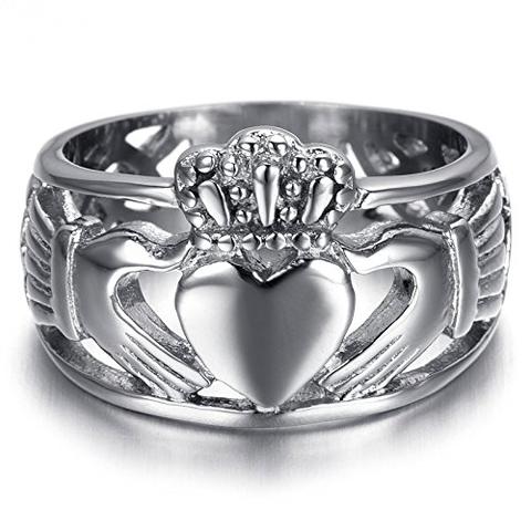 Stainless Steel Claddagh Thumb Ring for Men