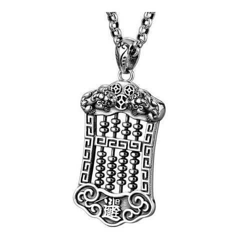 Sterling Silver Ancient Abacus Pendant Necklace