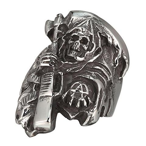 Grim Reaper Death Skull Stainless Steel Thumb Ring