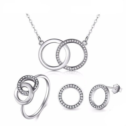 3PC Modern Sterling Silver Infinity Set