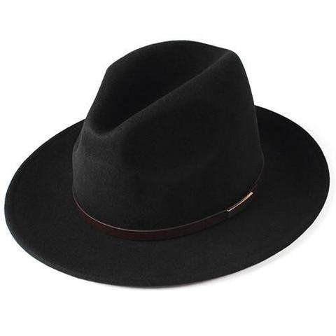 Classic Leather Belt Center Dented Felt Hat (6 Available Colors)