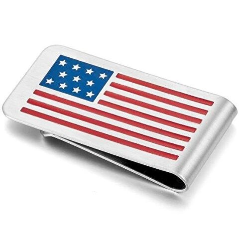 USA Flag Stainless Steel Money Clip