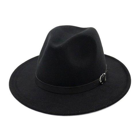 Front Pinched Leather Belt Colored Felt Hat (9 Available Colors)