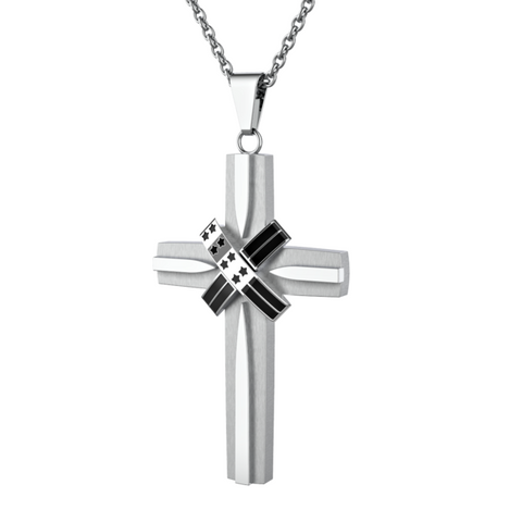 American Cross Star Stainless Pendant Necklace