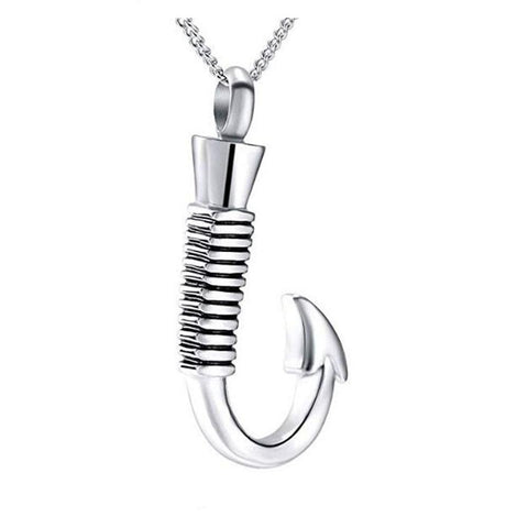 Stainless Steel Fishhook Urn Necklace