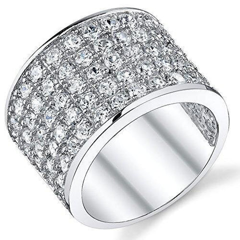 11mm Sterling Silver Cubic Zirconia Ring
