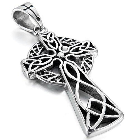 Celtic Cross Triquetra Stainless Steel Necklace
