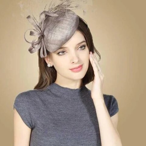 Cocktail Champagne Trimming Grass Flower Sinamay Hat