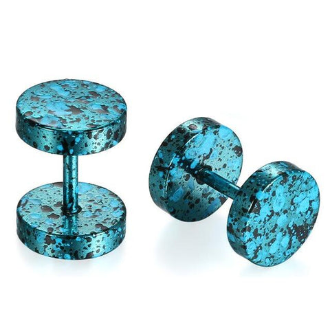 Marble Effect Flat Stainless Stud Earring