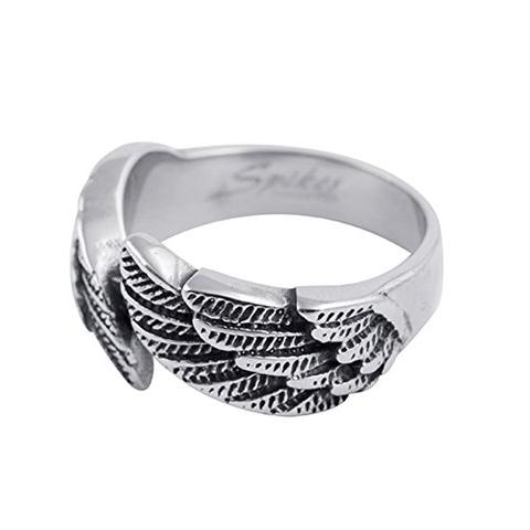 Stainless Steel Antique Angel Wing Thumb Rings