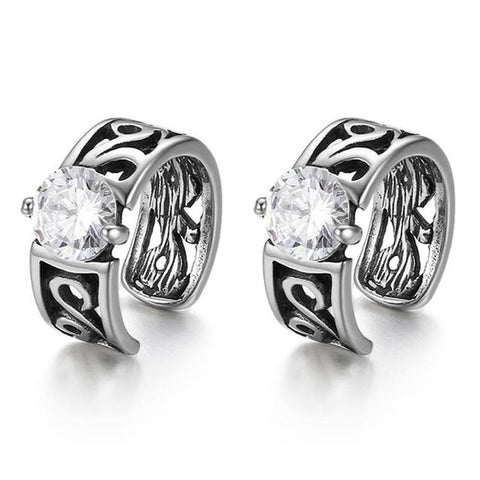 Non-Piercing Crystal Vintage Clip-on Stainless Steel Earring