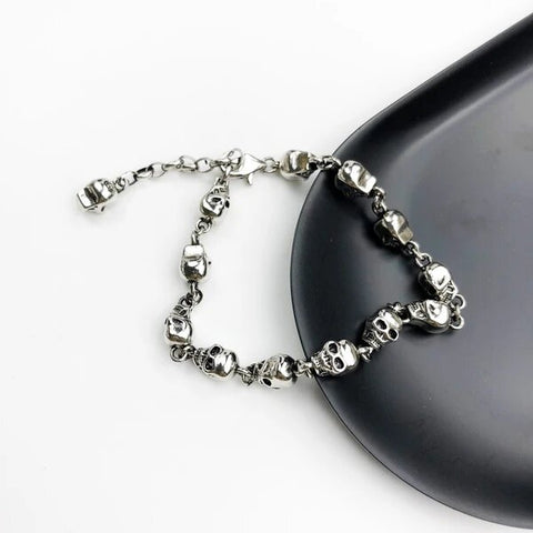  Sterling Silver Skull Bracelet Chain