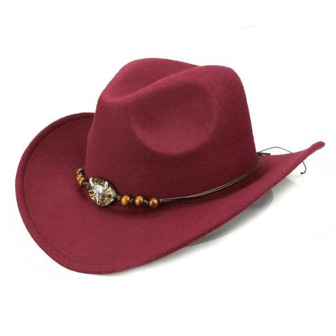 Colored Polyester Goat Skull Beaded Cowgirl Hat (9 Available Colors)