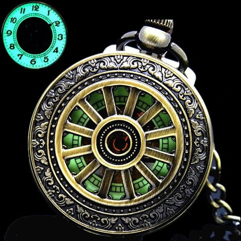  Glow in the Dark Bronze Pocket Watch