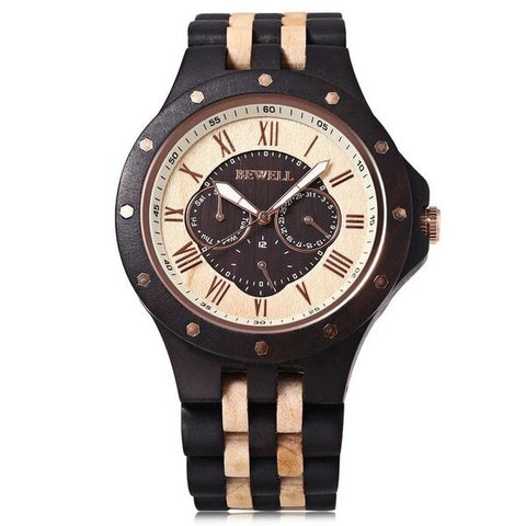 Wooden Watch and Quartz display