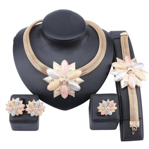 Egyptian blossom Multicolored Stainless Jewelry Set