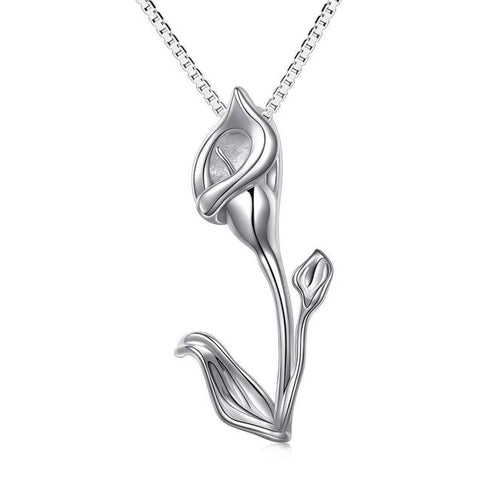 Calla Lilly Blossom Sterling Silver Necklace