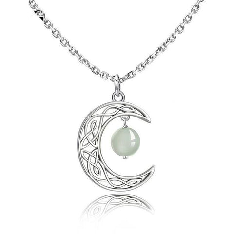 Crescent Moon Infinity Knot Filigree Bead Sterling Silver Jewelry Set