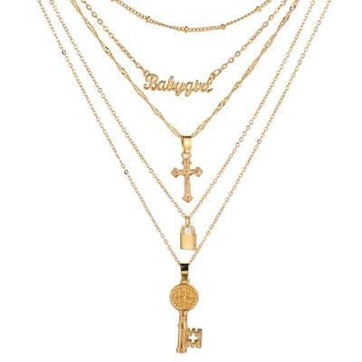 5 Layer Decollate Charm Gold-plated Necklace