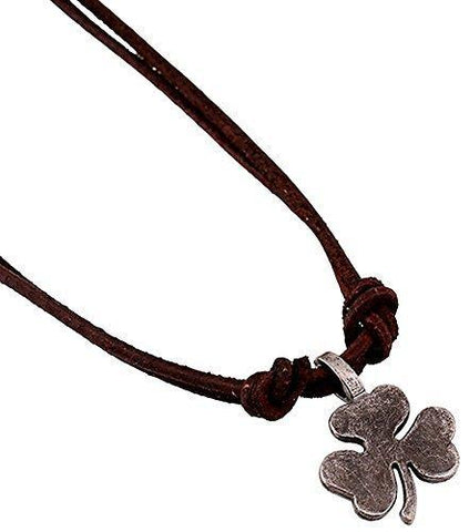 Irish Shamrock Rope Cord Necklace 316L Stainless Steel Necklace