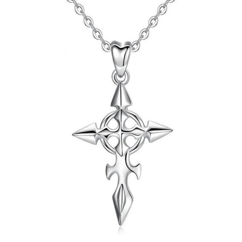 Tribal Celtic Knot Dagger Stainless Cross Necklace