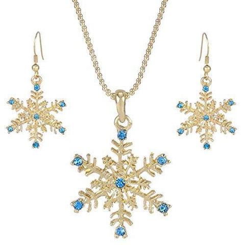 2PC Snow Flake Colored Crystal Jewelry Collection 