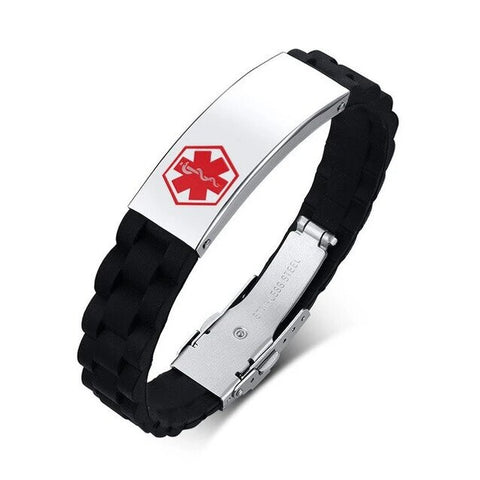 Star of Life Stainless Silicone Medical Bracelet