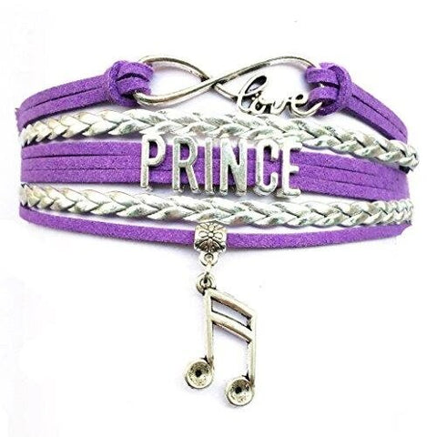 Purple Leather Love Prince Music Charm Bracelet