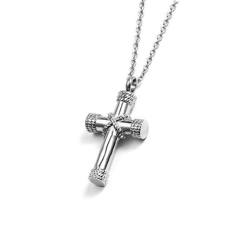 Cross Knot Stainless Steel Cremation Pendant Necklace (3 Available Colors)