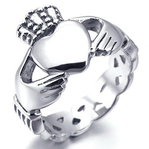 Stainless Alloy Infinity Knot Claddagh Ring