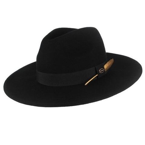 Brass Plume Wide Brimmed Felt Hat (3 Available Colors)