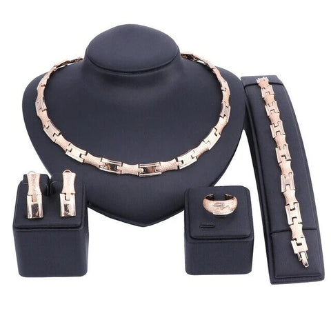 4PC Plates Stainless Chain Jewelry Collection 