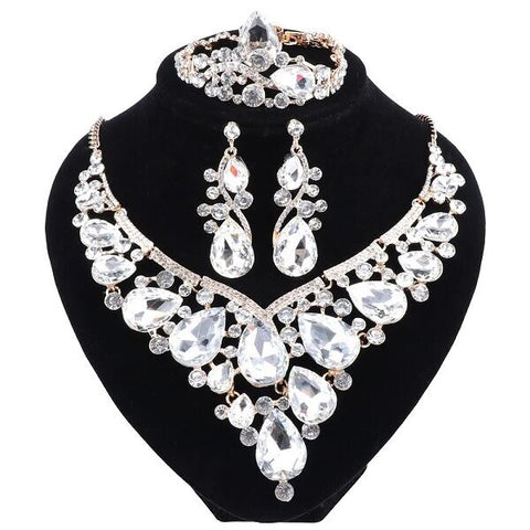 4PC Marquise-Cut Bridal Jewelry Collection