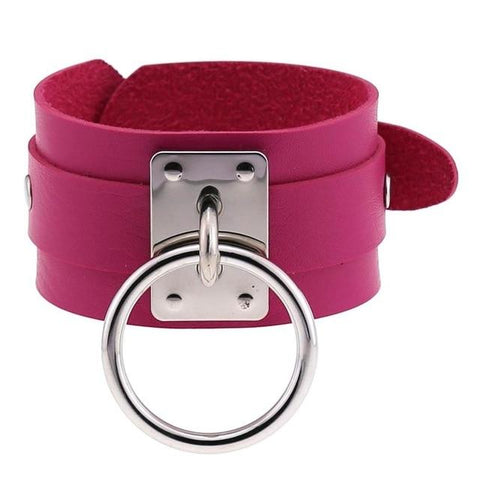 Ring Pendant Colored Leather Fashion Cuff