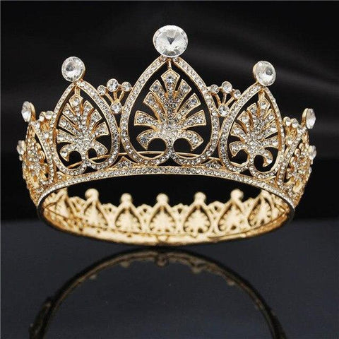 Crystal Gold-tone Devonshire Tiara