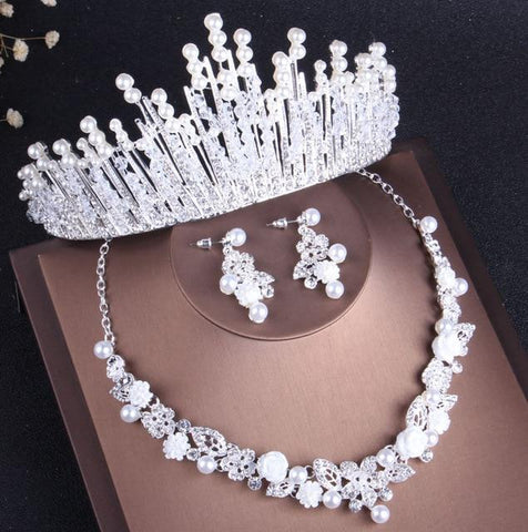 Pearl & Crystal Fringe Tiara 