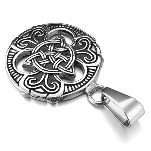 Men S Stainless Steel Pendant Necklace Silver Tone Black Irish Celtic   51x 2BjIkKHkL 1024x1024 