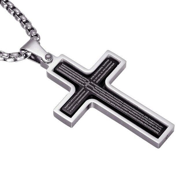 Two Tone Stainless Steel Cross Christian Pendant Necklace - Innovato Design