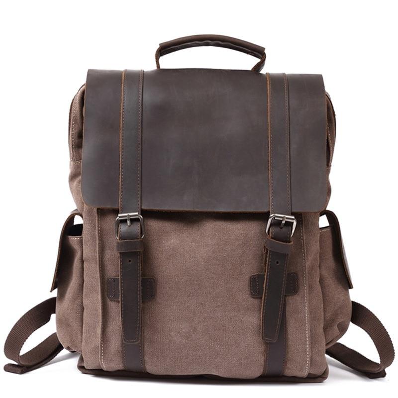Vintage Canvas Leather School 20 Liter Backpack – Innovato Design