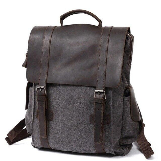 Vintage Canvas Leather School 20 Litre Backpack - Innovato Design