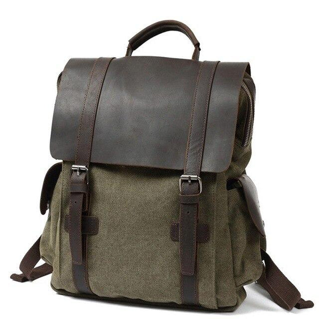 Vintage Canvas Leather School 20 Litre Backpack - Innovato Design