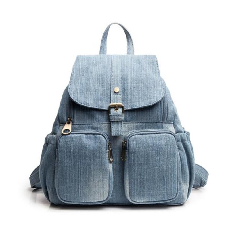 Big Blue Denim Canvas Travel Backpack - Innovato Design